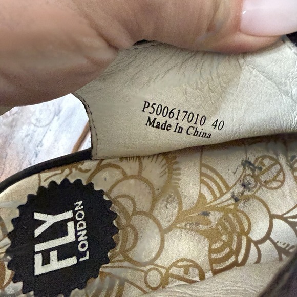 Fly London Lace Up Wedge Platform Ylfa Sandals Women 40 Black Peep Toe Slingback - Picture 9 of 10